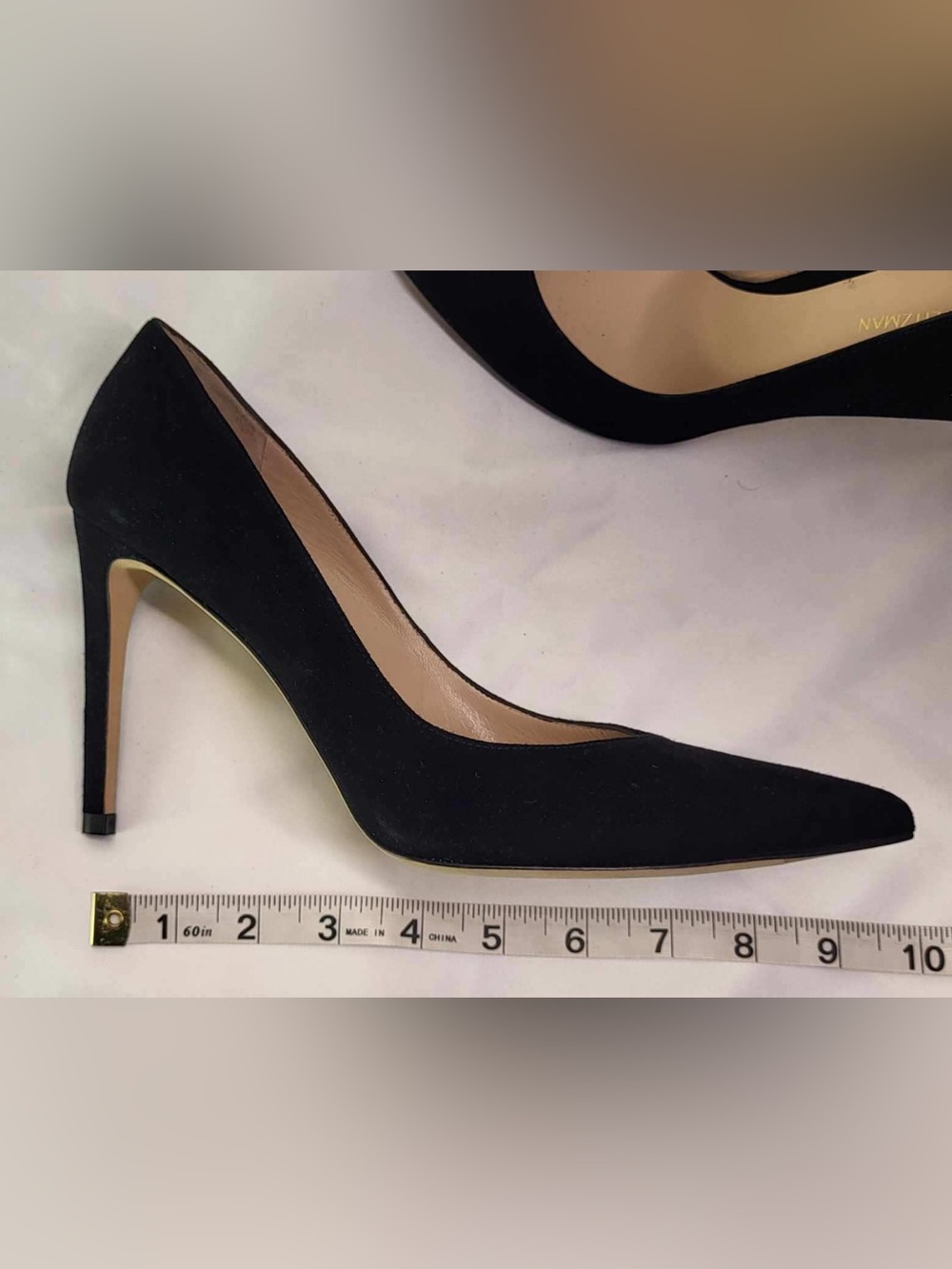Stuart Weitzman "Royal" Black Suede Pointed Toe Stiletto Pumps - Size 8.5 - NWT - Picture 15 of 16
